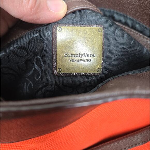 SIMPLY VERA Vera Wang Orange and Brown Women's Handbag - Picture 7 of 12